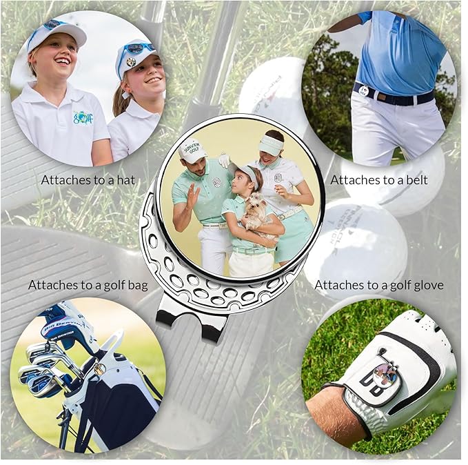 Personalized Golf Marker Hat Clip, Custom Magnetic Golf Hat Clip with Photo Name Text Logo, for Men, Women and Golfers