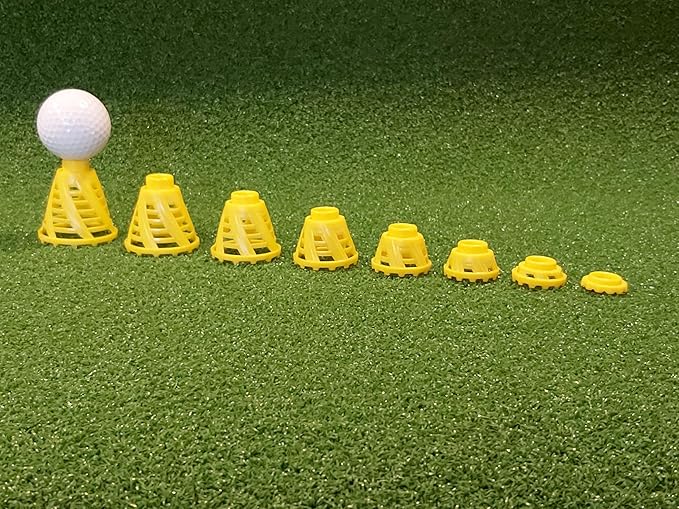 BirTee Golf Tees - PRO Speed Version with Enhanced Durability - 8 Pack. Indoor Golf Tees/Golf Simulator Tees/Winter Plastic Golf Tees