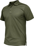 TACVASEN Mens Polo Shirt Short Sleeve Tactical Performance Collared Work Golf Shirts Dry Fit Pique Polos for Summer