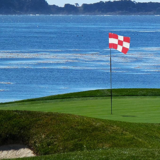 YARNOW Golfing Training Flag for Practice Court Checkered Red and White Golf Pin Flag Portable and Reusable Putting Flagstick for Skill Improvement