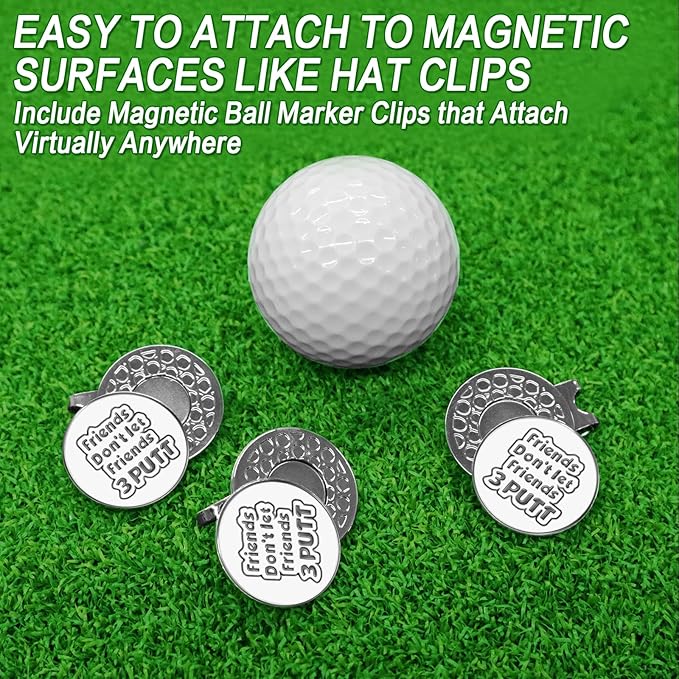 FINGER TEN Golf Ball Marker with Hat Clip Markers Assorted Patterns Value Gift Set Mark Golf Divot Tool Accessories for Men Women Kids