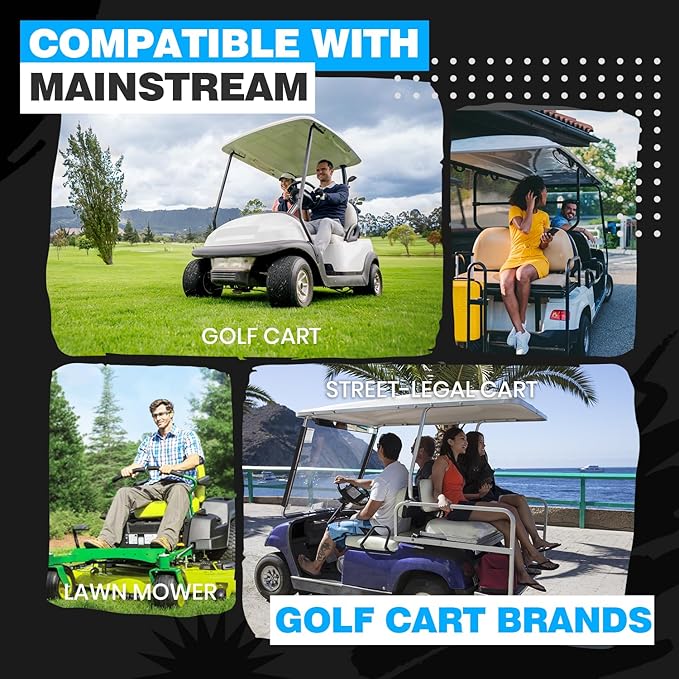 48V 150Ah Lithium Golf Cart Battery, Built-in Smart 200A BMS, with Touch Monitor & Mobile APP, 4000+ Cycles Rechargeable LiFePO4 Battery, Max 10.24kW Power Output, Perfect for Golf Carts