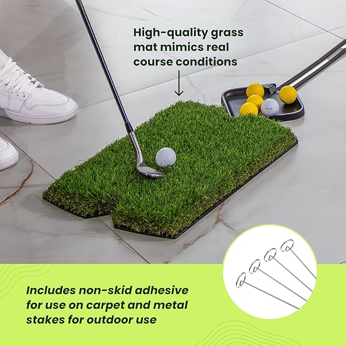 Perfect Practice Golf Putting Mat - Portable Putting Green, Indoor & Outdoor Practice, with Ball Return - Golf Training Aid for Home, Office, Backyard - Golfing Gifts for Men