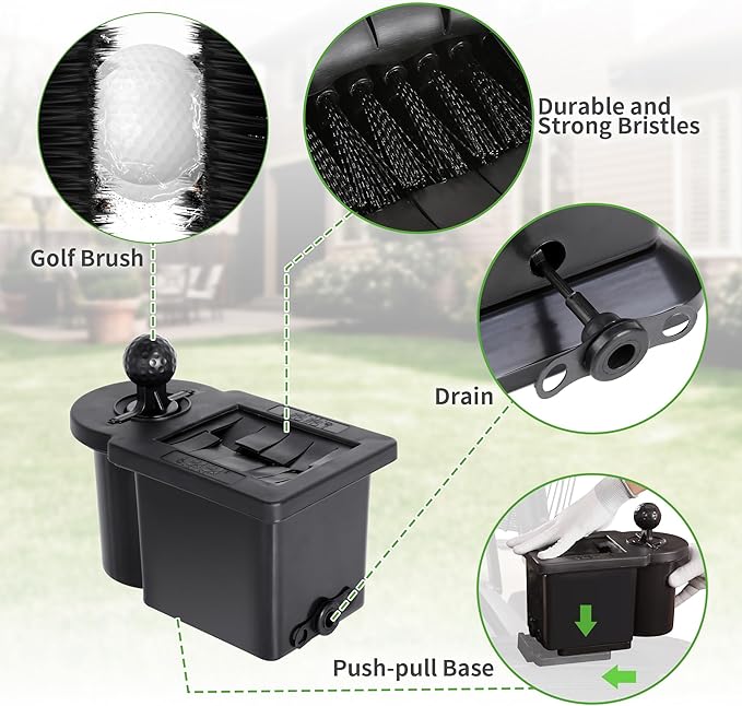 10L0L Universal Golf Ball Washer and Club Head Cleaner for EZGO Club Car Yamaha, Stay at the Top of Your Golf Game with the Convenient-Black