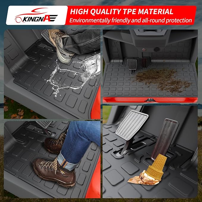 Floor Mats Compatible with 2017-2025 Yamaha Drive2 and UMAX Rally TPE All Weather Guard Protector for 2024 Drive2 Accessories