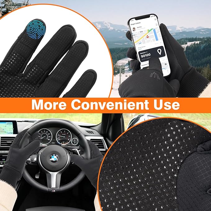LMLALML Winter Gloves for Men and Women Waterproof Cycling Driving Running Gloves for Cold Weather