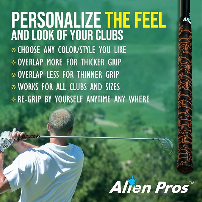 Alien Pros Golf Grip Wrapping Tapes - Innovative Golf Club Grip Solution - Enjoy a Fresh New Grip Feel in Less Than 1 Minute