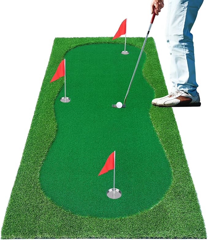 Golf Putting Green, Large Golf Putting Mat for Indoor Outdoor, Professional Practice Training Greens Mat