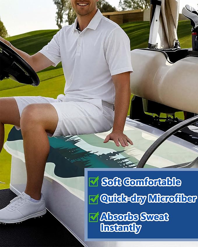 Comfortable Golf Cart Seat Covers, Soft Golf Cart Towel, Golf Cart Accessories, Club Car and Other 2-Seat Golf Carts
