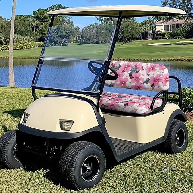 Golf Cart Seat Covers, Universal Fit & Nonskid Bottom Fits for Club Car 2 Person Seats Golf Carts