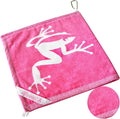 Frogger Amphibian Golf Towel with Wet and Dry Technology, Pink - Golf Bag Accessory for Men and Women with Carabiner Clip