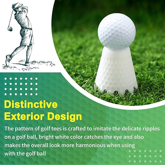 8 Pack ‌Simulator Golf Tees, TPU Unbreakable Material, Height from 1/4" to 2", Suitable for Indoor, Outdoor, Winter, Golf Mats, Turf and Driving Range