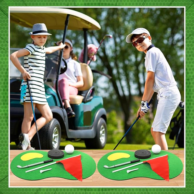 14 Set Golf Centerpieces Table Decorations Golf Party Supplies Including Green Felt Ball Ballpoint Pens Ball Red Flag Ground Spikes for Sport Party Supplies Birthday Decor