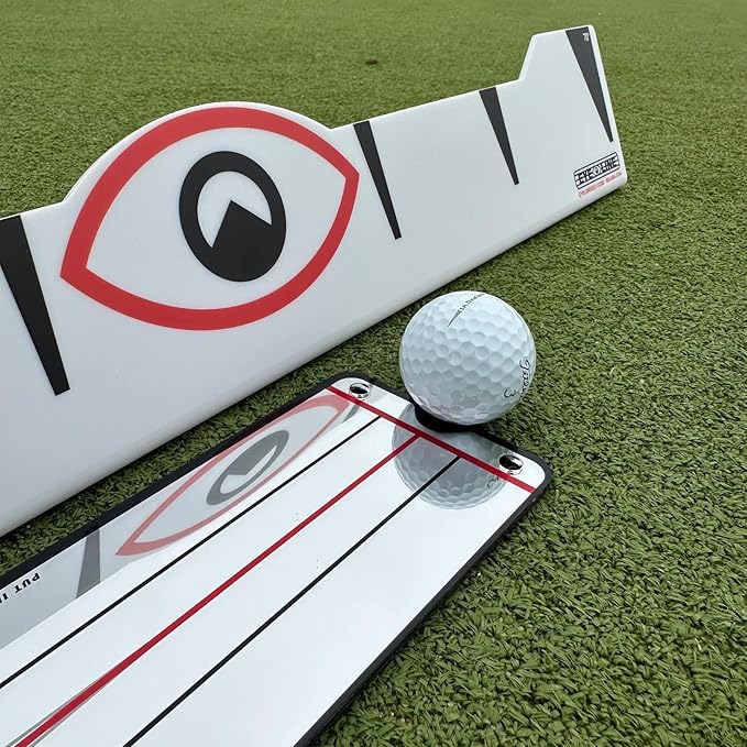 EyeLine Golf Quick Look Mirror and 70 Degree Edge Putting Rail – Compact Golf Training Aid for Putting Stroke with Slight Arc – Use on Indoor Greens or Outdoors