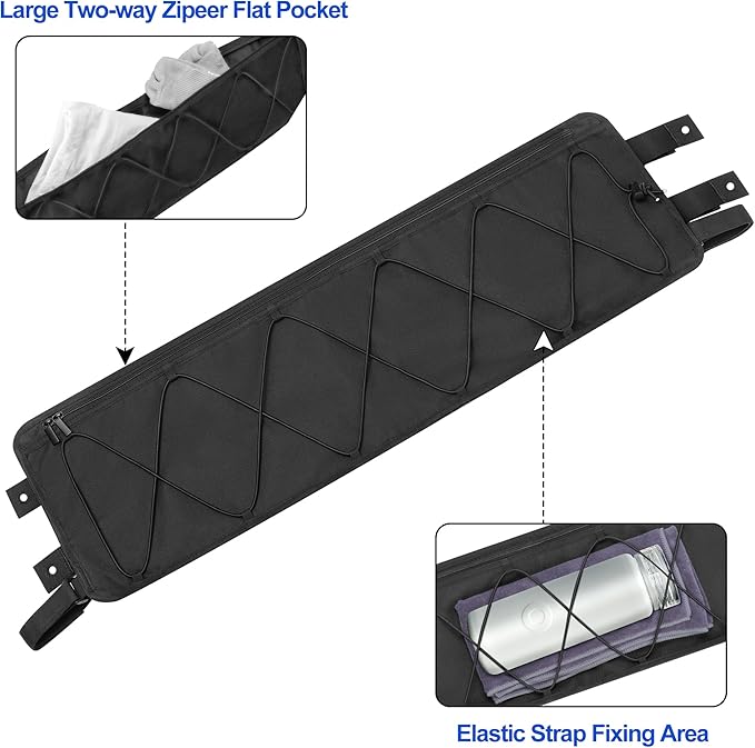 Golf Cart Ceiling Storage Bag, Golf Cart Overhead Organizer Bag Compatible with Club Car Precedent,Tempo, Onward, Black