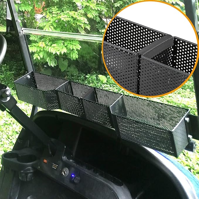 XUANYUDG0769 Golf Cart Front Inner Basket Mesh Storage Tray Organizer Extended Additional Storage for Golf Carts
