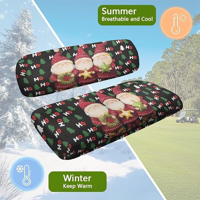 Golf Cart Seat Covers, Universal Fit & Nonskid Bottom Fits for Club Car 2 Person Seats Golf Carts
