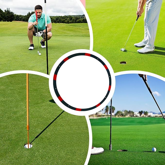 Golf Hole Target Rings - Chipping Aid Circles, Practice Alignment Tools | Foldable Putting Zone Markers, Lightweight Swing Training Equipment, Target Kit with Scenario for Backyard Lawn, Indoor Green
