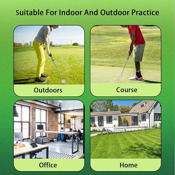 Retractable Golf Swing Trainer, Golf Training Aid and Grip Trainer with Click Feedback for Right-Handed - Ideal Golf Swing Training Aid for Indoor & Outdoor Practice Use1