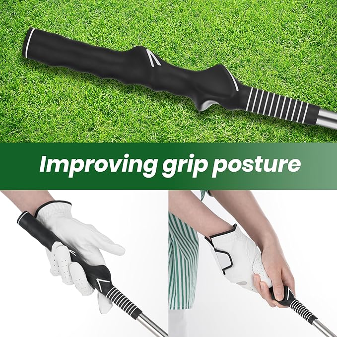 Retractable Golf Swing Trainer – 2025 Golf Gifts with Arm Band,Training Aid for Grip Correction, Swing Click Feedback & Arm Connection,For Right & Left-Handed Golfers,Indoor & Outdoor Practice
