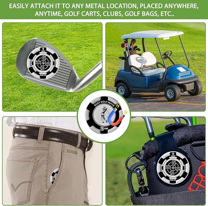 Golf Putt Green Reader, Magnetic Alloy Round Bubble Level, High Precision Reader, Golf Putting Aid, Golf Accessories for Men Gift 45MM