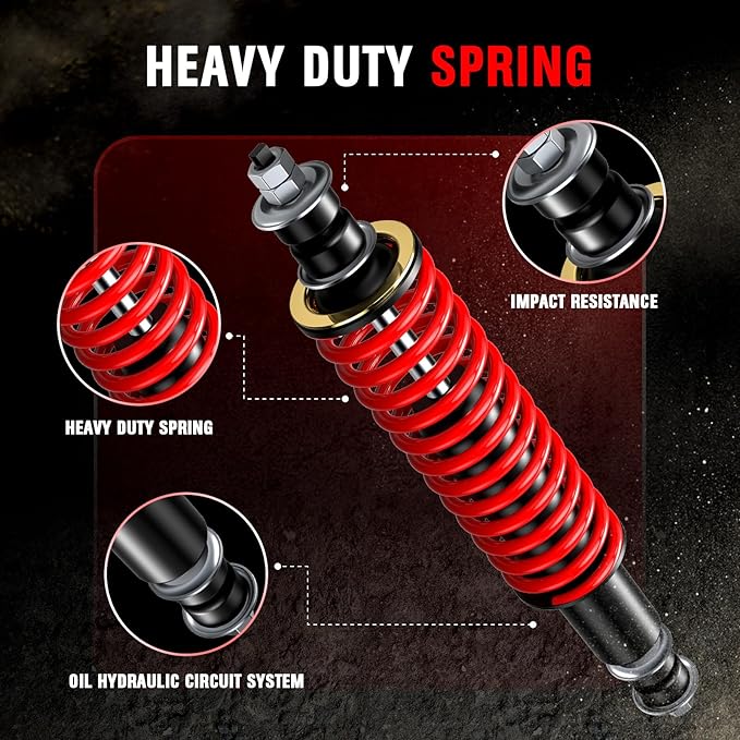EZGO TXT Shocks, Golf Cart Front and Rear Shock Absorber, Golf Cart Heavy Duty Coil Spring Shock Absorber for EZGO TXT/Medalist 1994-UP, Replaces OEM# 70928-G01, 76418-G01, 70630-G01