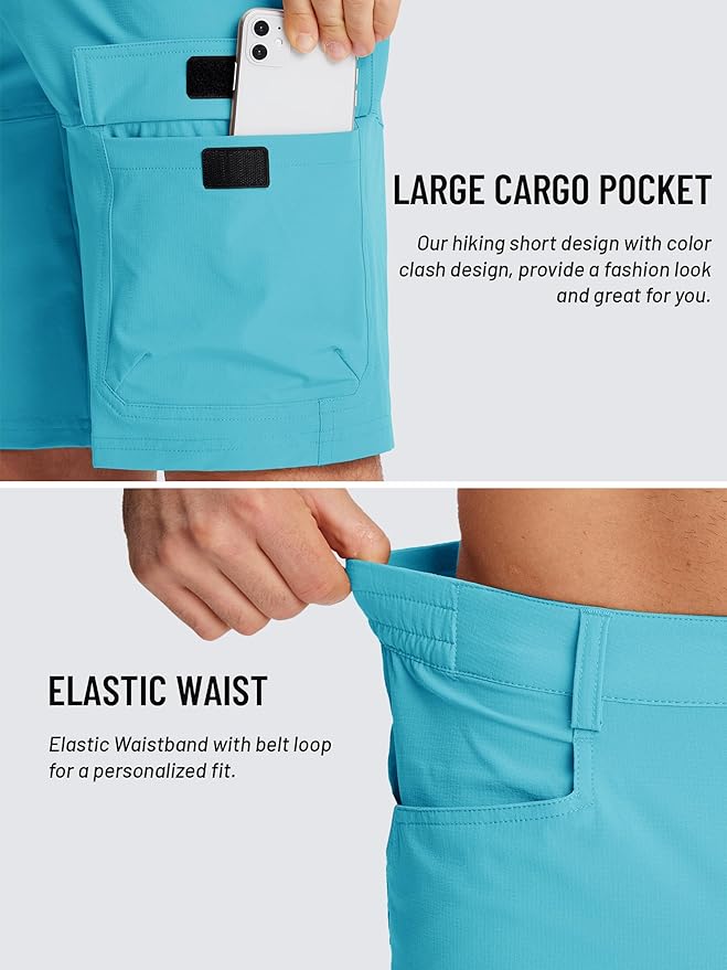 TACVASEN Men's Summer Outdoor Shorts Quick Dry Cargo Casual Work Hiking Shorts (NO Belt)