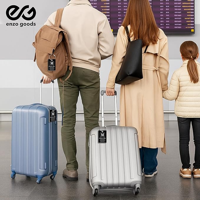 Personalized Luggage Tag | 4 Pack | Custom Luggage Tags for Suitcases | Kids Backpack Tag | 10 Color Options & Choose Font, Font Color