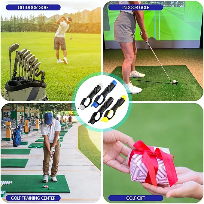 4 Pcs Golf Grip Trainer, Golf Training Aid Swing Trainers Club Grips Accessories for Golfer Enhance Strength Hand Position and Swing Technique, Unique Gift for Golfing Enthusiasts