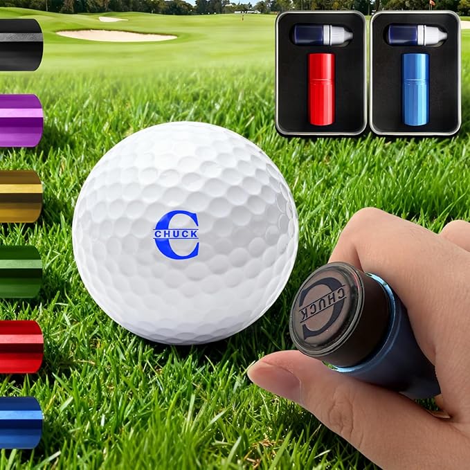 QYH Personalized Golf Ball Stamp – Custom Golf Ball Marker, Waterproof Design, Great Golf Gift for Men (Large)