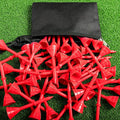 Golf Tees Plastic 3 1/4 inch Unbreakable 30 Pack with Pouch Bag, Durable Stable Available 83 mm Long Tee for Golfer Practice