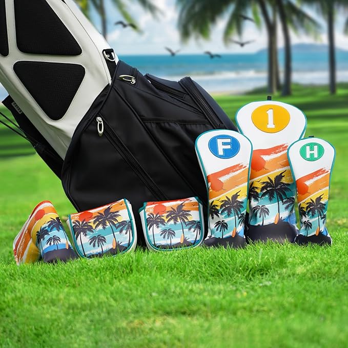 Golf Putter Cover Half Mallet Golf Club Head Covers Protector Magnetic Closure for Scotty Cameron Taylormade Odyssey Club Headcover Coco