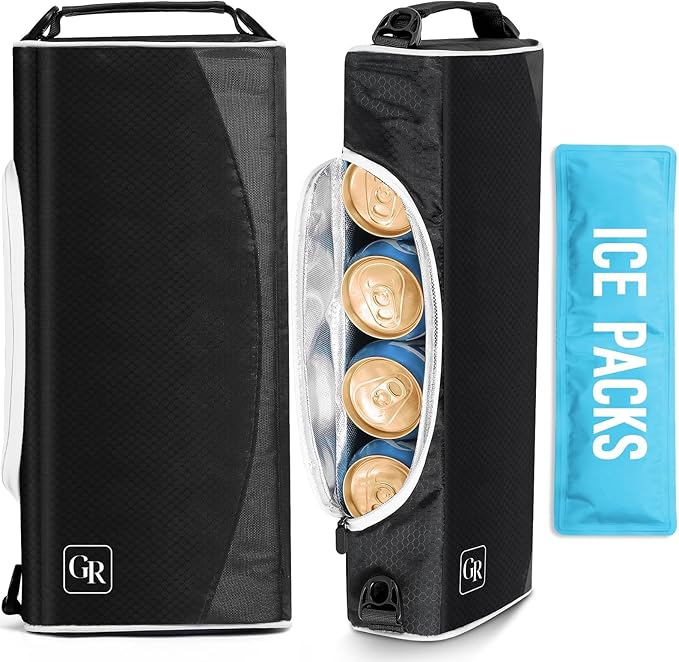 Golf Cooler Bag with Ice Packs - Golf Gifts for Men Fits in Golf Bags Golf Accessories Fathers Day Dad Gifts from Daughter Son Wife - Keeps 6 Beer Cans or 2 Wine Bottles Cold for Hours