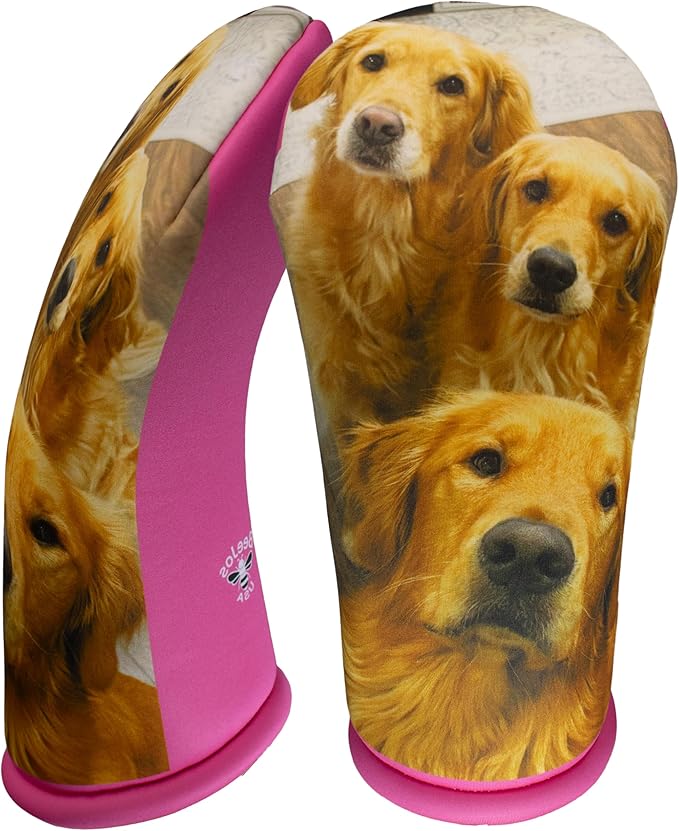 Custom Golf Driver Head Cover for Dogs – Personalized Pet Photo, Name & Text | Dog Lover Golf Gift | USA-Made Driver Headcover with Thick Foam Protection by BeeJos