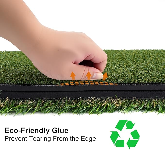 Golf Mat, Golf Hitting Mat Outdoor for Training, Golf Practice Mat with 10mm EVA Backing, Golf Mats Practice Indoor and Outdoor Turf with 8 Different Tees