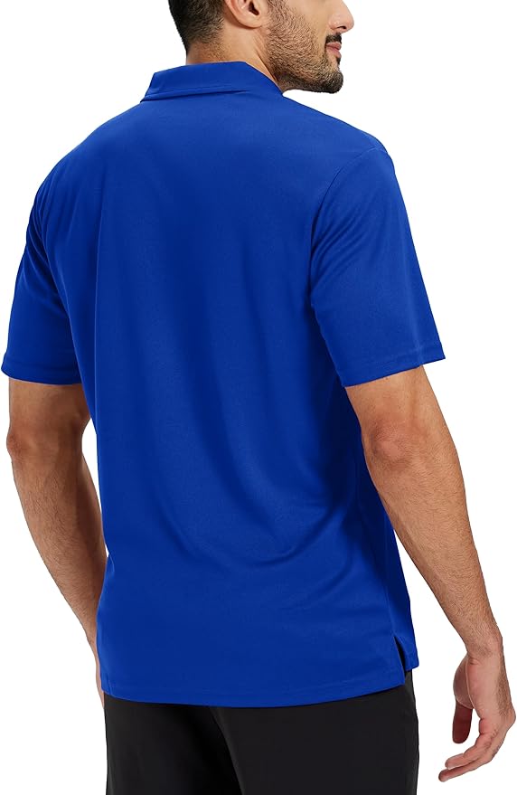 TACVASEN Mens Polo Shirts Short Sleeve Dry Fit Performance Breathable Golf Shirt with Collar Tennis Casual Business Work