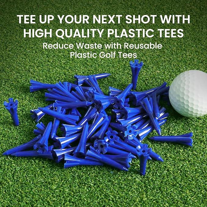 Golf Tees Plastic 1 1/2 inch Value 300 600 Pack, Upgrade More Unbreakable Bulk Stable Reduce Friction Side Spin Tee for Men Women Ladies