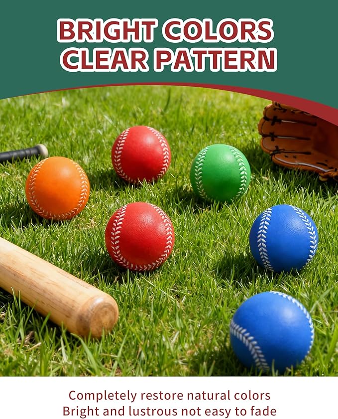 Tarutaru 20 Pack Foam Balls for Baseballs & Softballs - Soft Practice Baseballs for Hitting, Pitching, Batting Training, Indoor & Outdoor Sport Diameter 2.83in