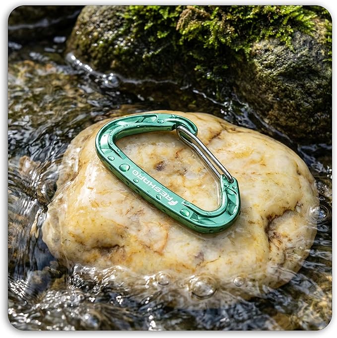 FresKaro 15kN-3372lbs Heavy Duty Wiregate Carabiners, Reliable Time-Tested Stainless Steel Spring Gate, for Camping, Hiking, Hammocks, Backpacking, Dog Leash etc., 3.15inch