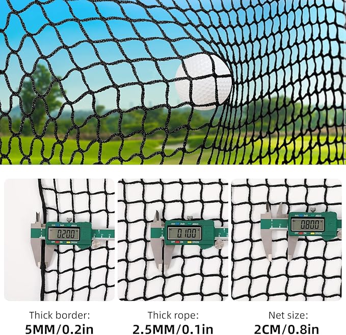 Golf Net,10Feet Golf Practice Net with 12pcs Spring snap and 4pcs Carabiner, Sports Practice Barrier Net, Heavy Duty Ball Netting Golf Hitting Net, DIY Ball Net,Baseball Net and Chipping Net