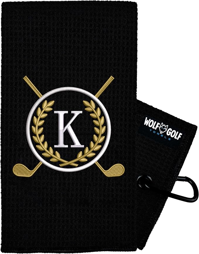 Wolf Golf Towels Monogrammed Personalized Golf Towel | Custom Golf Towels for Golf Bags for Men or Women