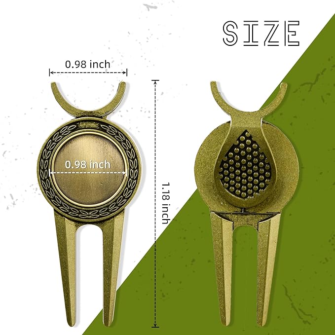 Mile High Life Golf Divot Repair Tool with Magnetic Golf Ball Marker, Golf Club Holder, Golf Gift for Golfer