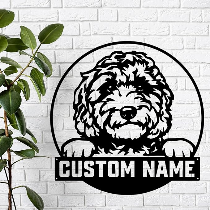 Custom Golden Doodle Metal Sign, Unique LED Lights Home Decor, Personalized Wall Art for Dog Lovers, gift for Pet Owners, Indoor or Outdoor Hanging Decoration