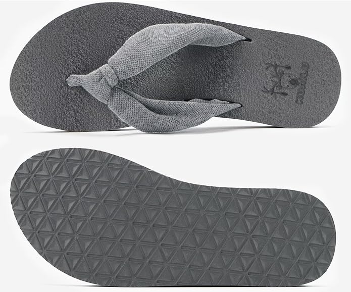 KuaiLu Flip Flops for Women with Arch Support Yoga Mat Comfortable Summer Beach Walking Thong Cushion Sandals Slip On Indoor Outdoor