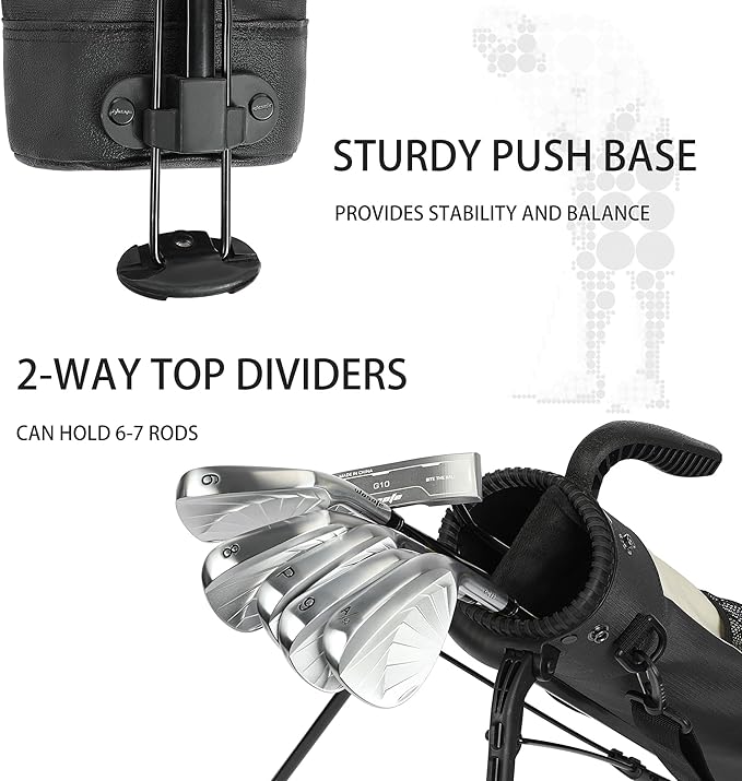 Golf Stand Bag,Lightweight Small Golf Bag,with Dual Strap Easy Carry 2 Way Dividers Multiple Pockets Golf Practice Bag