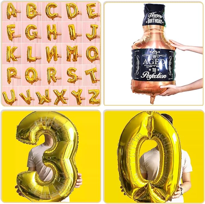 30th Birthday Decorations for Him, Thirty Birthday Decorations in Black and God So Happy IM Thirty Balloons Set for Party