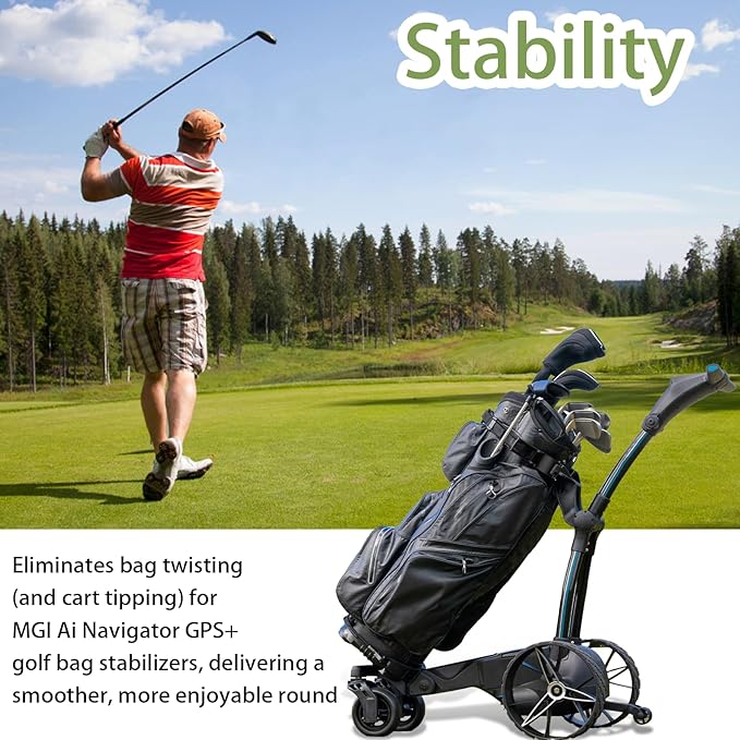 Golf Bag Accessories for MGI Ai Navigator GPS+, Enhanced Stability Golf Bag Stabilizers and Stand to Eliminate Bag Twisting(A Pair)