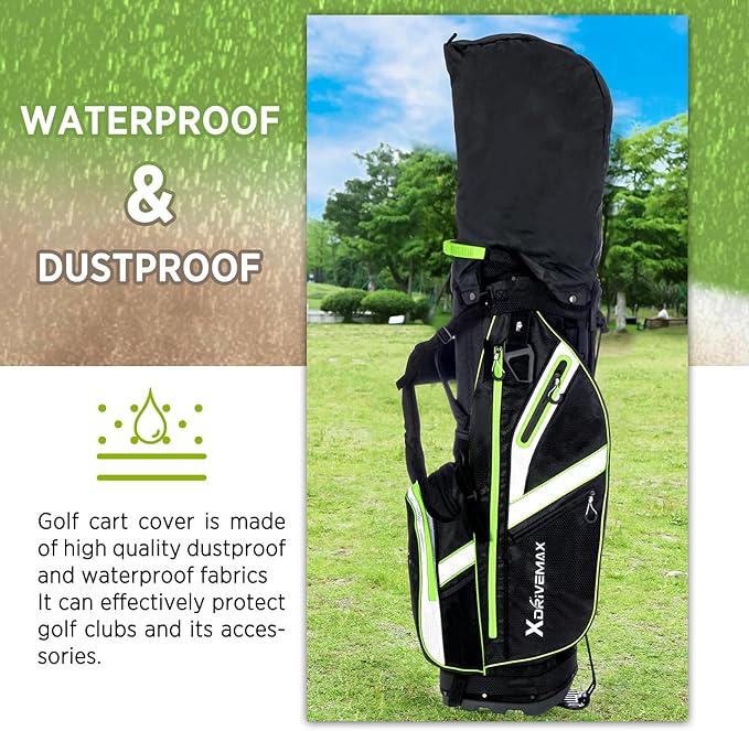 Golf Stand Bag, Lightweight Golf Bag with 8-Way Top Dividers, Golf Bag for Men & Women with Adjustable Dual Strap, Rain Cover, Cooler and Golf Accessory Kit