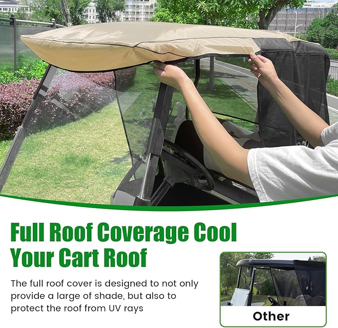10L0L Golf Cart Sun Shade Cover for Yamaha G29 Drive2-2 Passenger Golf Cart Summer Covers, UV Heat Resistant Sunshade Curtain