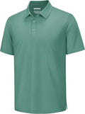 TACVASEN Mens Polo Shirts Short Sleeve Pique 3 Buttons Golf Polo Cooling Performance Moisture Wicking Shirt